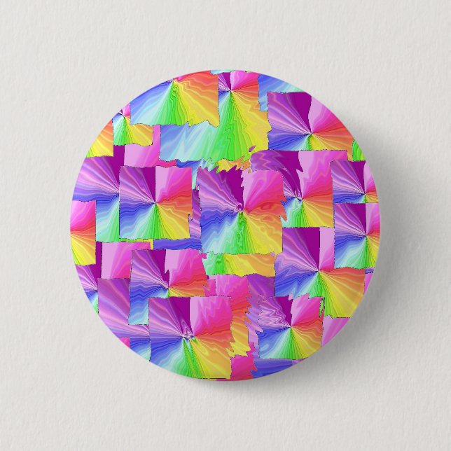 Rainbow Squares Button (Front)