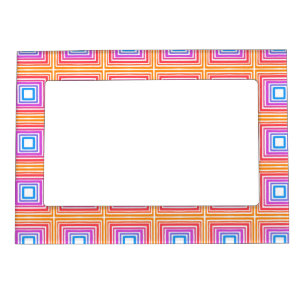 Rainbow Squares Geometric Tile Pattern Magnetic Frame