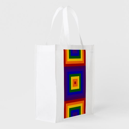 Rainbow Squares Grocery Bag
