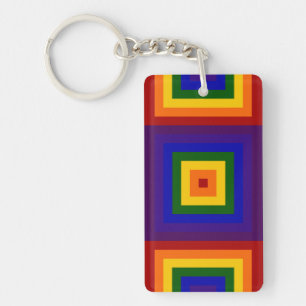 Rainbow Squares keychain