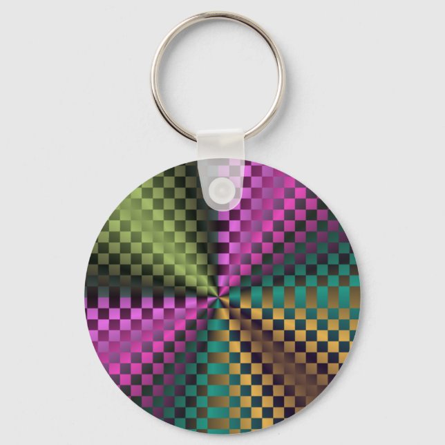 Rainbow Squares Keychain (Front)