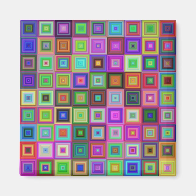Rainbow squares magnet (Front)