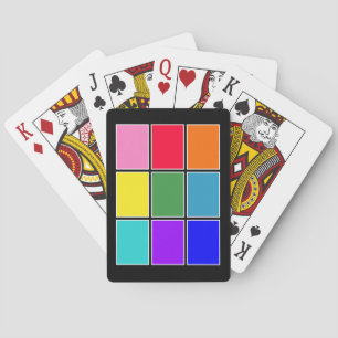 Rainbow Squares on Black Poker Cards