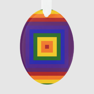 Rainbow Squares Ornament