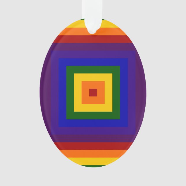 Rainbow Squares Ornament (Front)