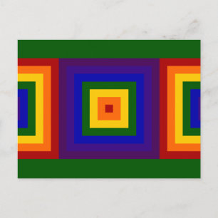 Rainbow Squares Postcard