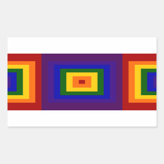 Rainbow Squares Rectangular Sticker