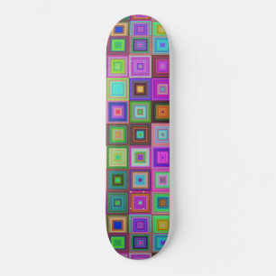 rainbow squares skateboard