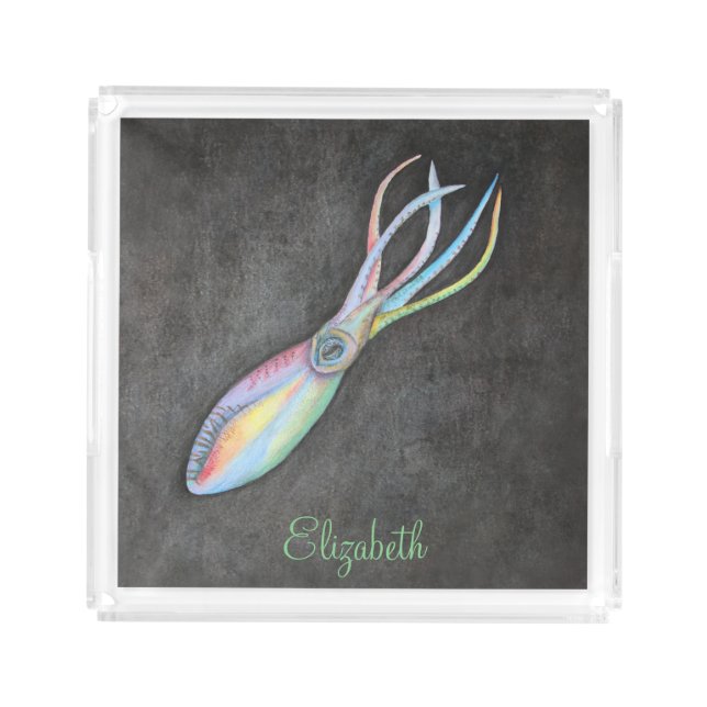Rainbow Squid Acrylic Tray (Front)