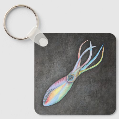 Rainbow Squid Keychain