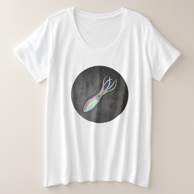 Rainbow Squid Plus Size T-Shirt (Design Front)