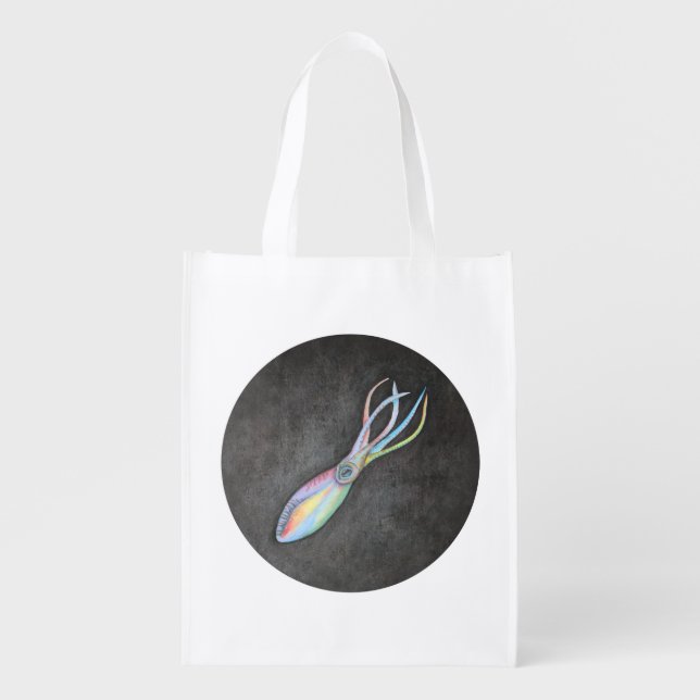 Rainbow Squid Reusable Grocery Bag (Front)