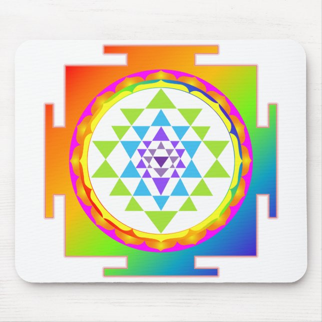 Rainbow Sri Yantra Mouse Pad (Front)