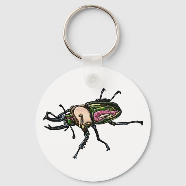 Rainbow Stag Beetle Keychain (Front)