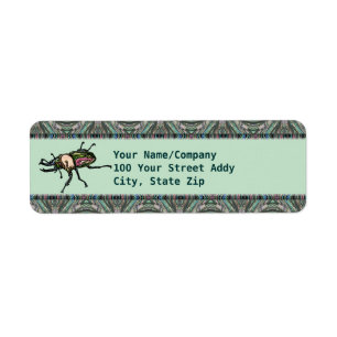 Rainbow Stag Beetle Label