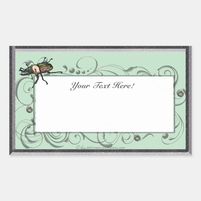 Rainbow Stag Beetle Rectangular Sticker (Front)