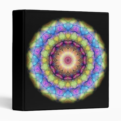Rainbow stained Glass 3 Ring Binder