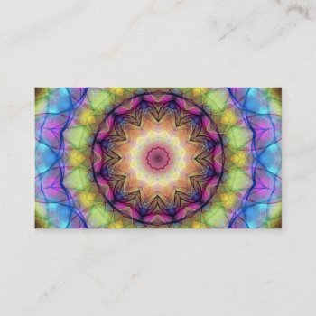 Rainbow Stained Glass Business Card by WavingFlames at Zazzle
