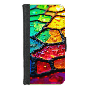 Rainbow Stained Glass Close-Up Art iPhone 8/7 Wallet Case