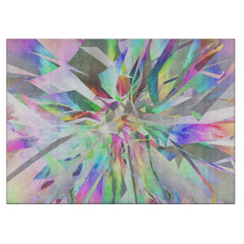 Rainbow Stained Glass Flower Cutting Board