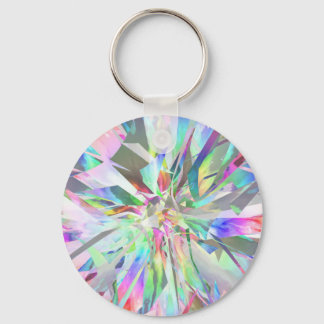 Rainbow Stained Glass Flower Keychain