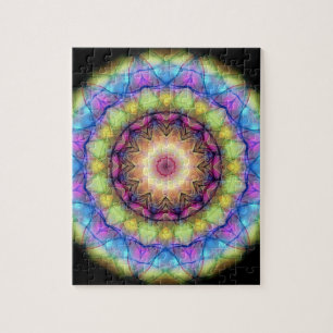 Rainbow stained Glass Jigsaw Puzzle