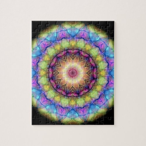 Rainbow stained Glass Jigsaw Puzzle