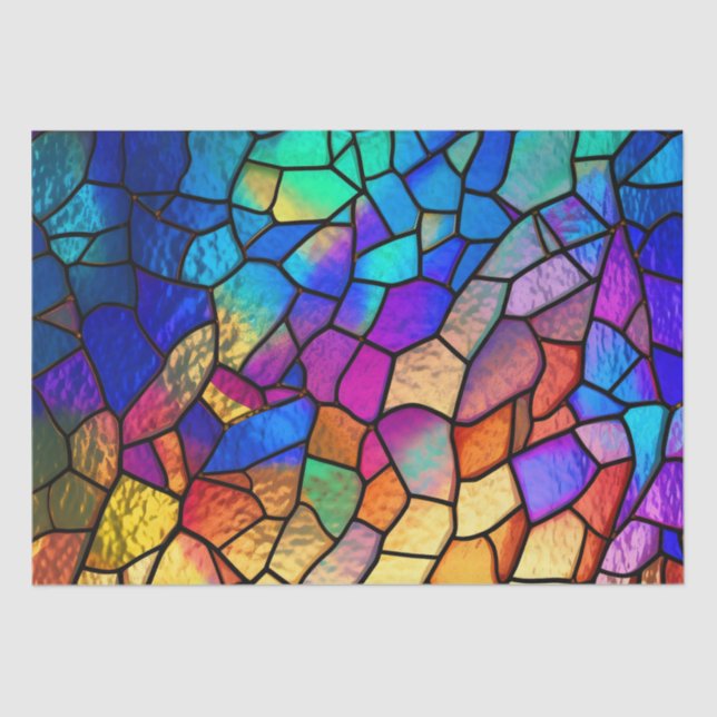 Rainbow Stained Glass Pattern Tissue Paper (Front)
