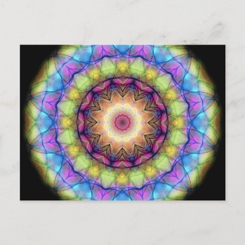 Rainbow stained Glass Postcard