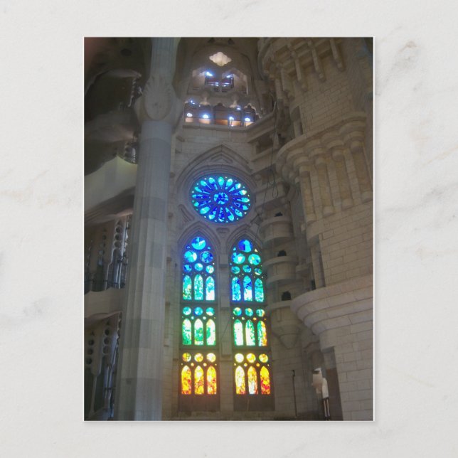 Rainbow Stained Glass Windows Postcard (Front)