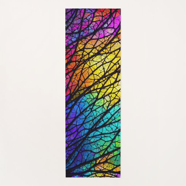 Rainbow Stained Glass Yoga Mat (Front)