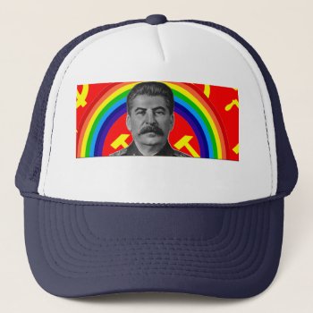 Rainbow Stalin Trucker Hat by zazzletheory at Zazzle