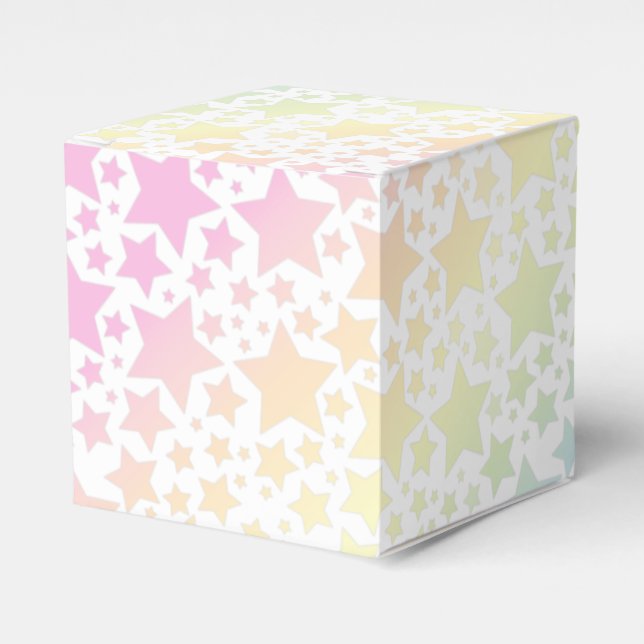 Rainbow Star Baby Shower Favor Boxes (Front Side)