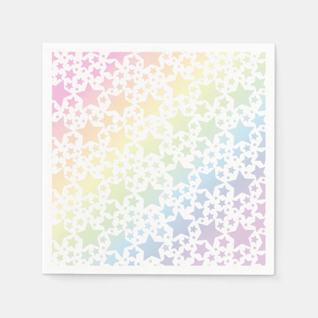 Rainbow Star Baby Shower Napkins (Front)