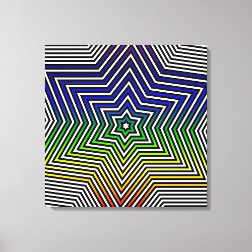 Rainbow Star Blue Red Yellow Green Canvas Graphic