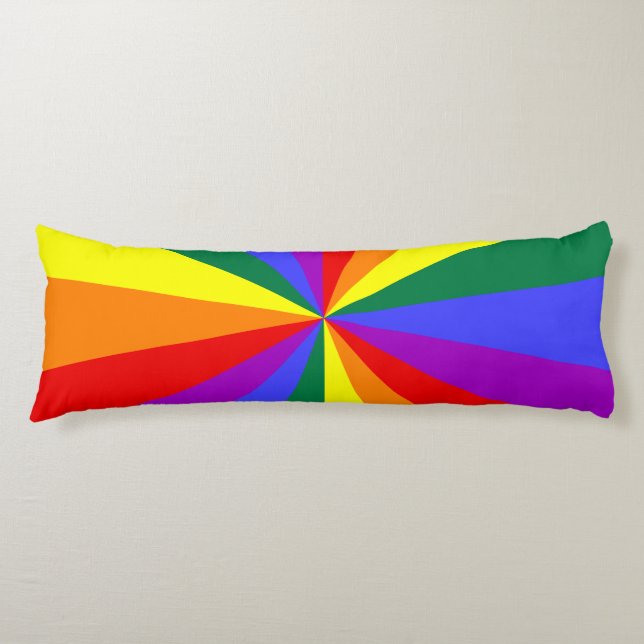Rainbow Star Burst Pattern Body Pillow (Front)