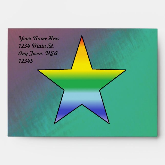 Rainbow Star Envelope (Front)