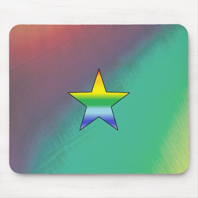 Rainbow Star Mousepad (Front)