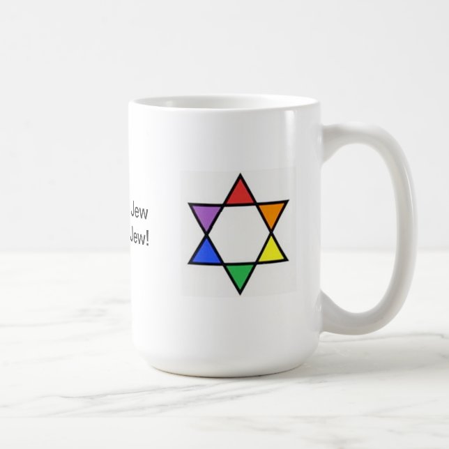 Rainbow Star of David Coffee Mug (Right)