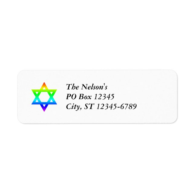 Rainbow Star of David Label (Front)