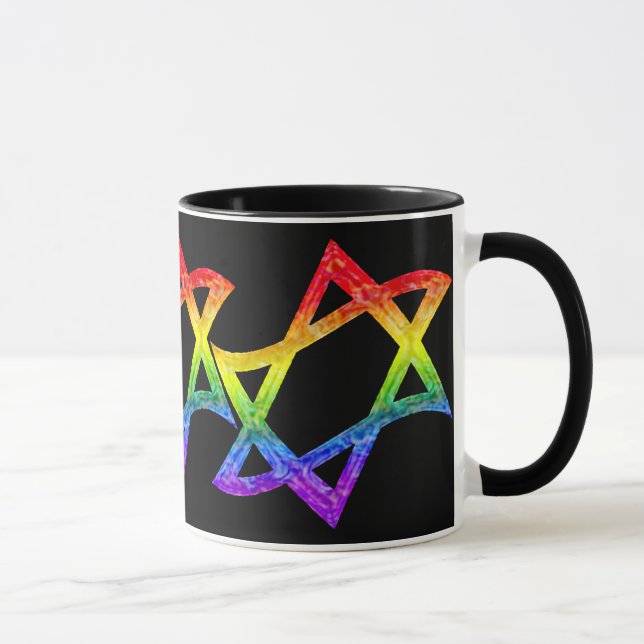 Rainbow Star of David Mugs (Right)