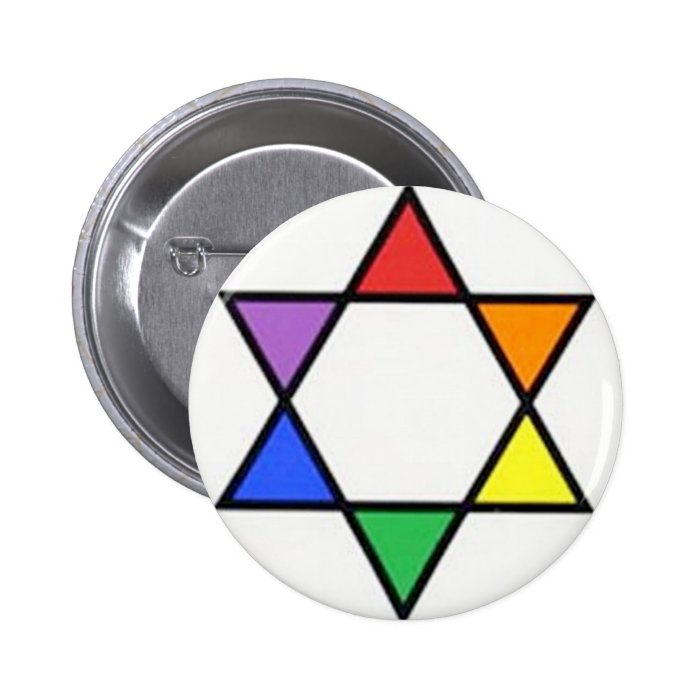 rainbow star of david pin