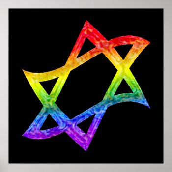 Rainbow Star Of David Poster by yosefdreams at Zazzle