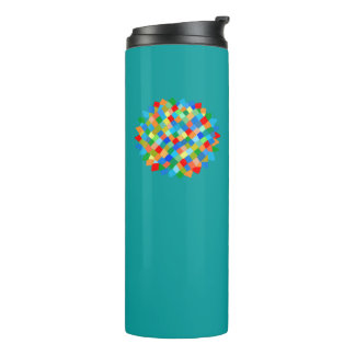 Rainbow star teal thermal tumbler