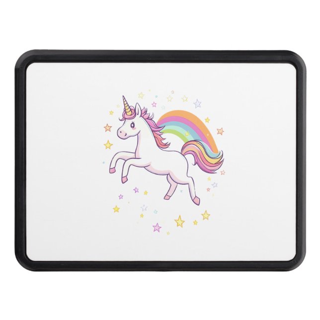 Rainbow Star Unicorn (1) Hitch Cover (Front)