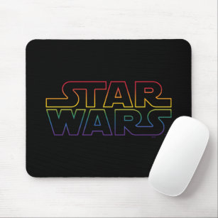 Rainbow Star Wars Logo Outline Mouse Pad