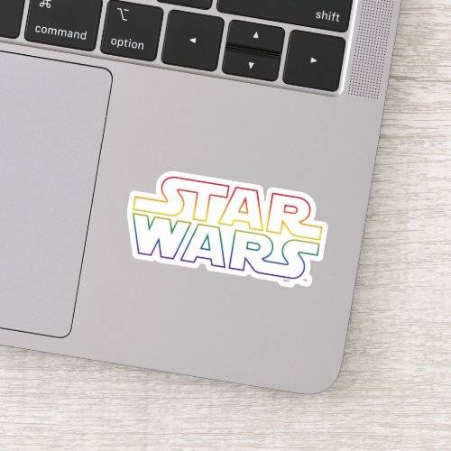 Rainbow Star Wars Logo Outline Sticker
