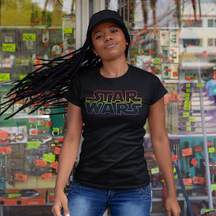 Rainbow Star Wars Logo Outline T-Shirt