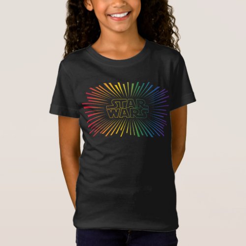 Rainbow Star Wars Logo Starburst T_Shirt