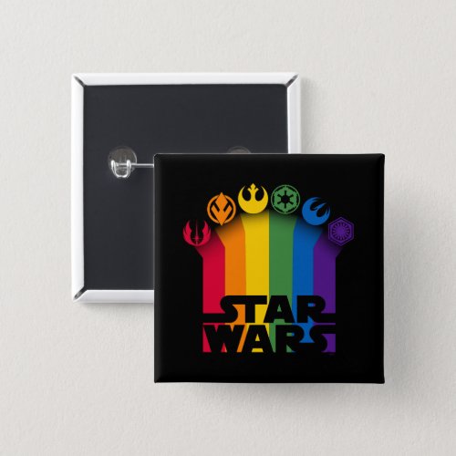 Rainbow Star Wars Logo  Symbols Button
